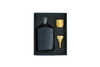 Blue Leather Flask Set